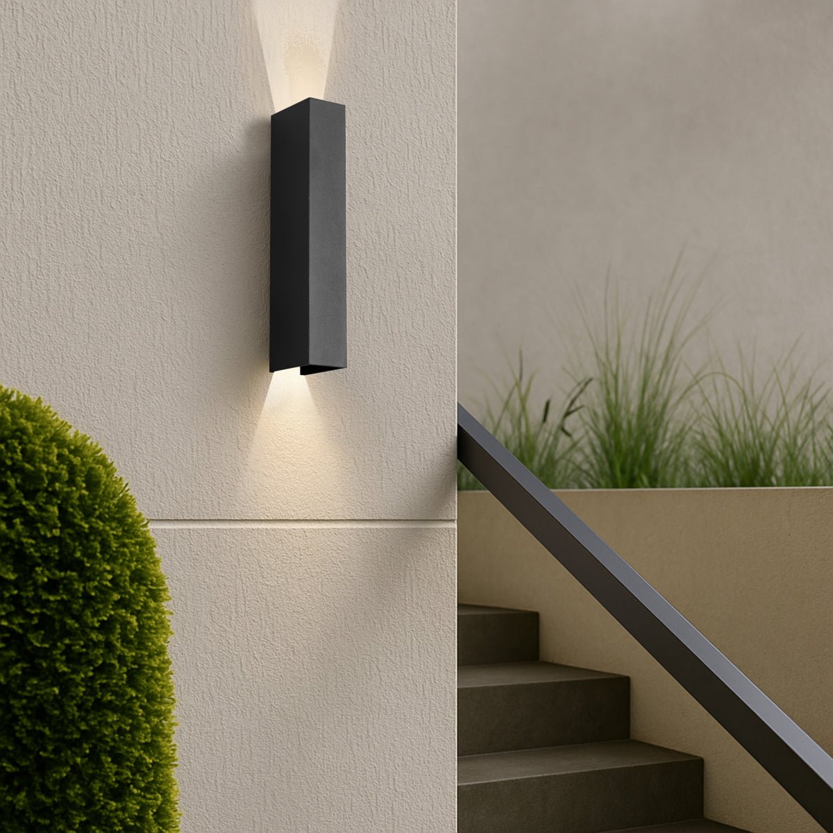 Telbix Ryland Exterior LED Up / Down Wall Light in Brass, Black and Rust