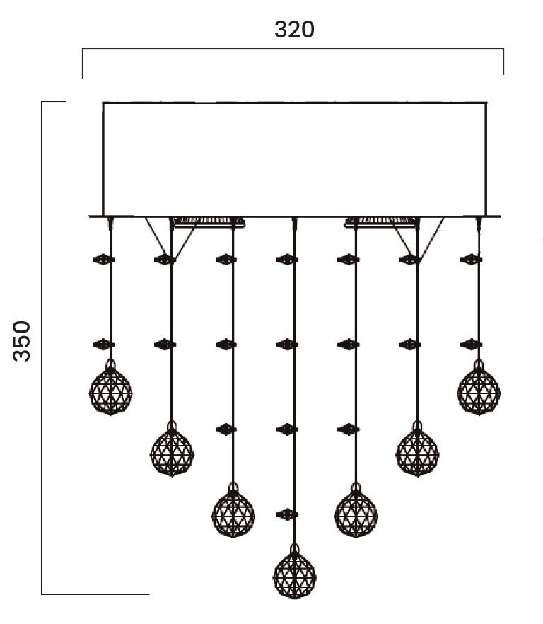 Telbix Savina 73, 45, 32CM CTC Crystal Pendant - Chrome