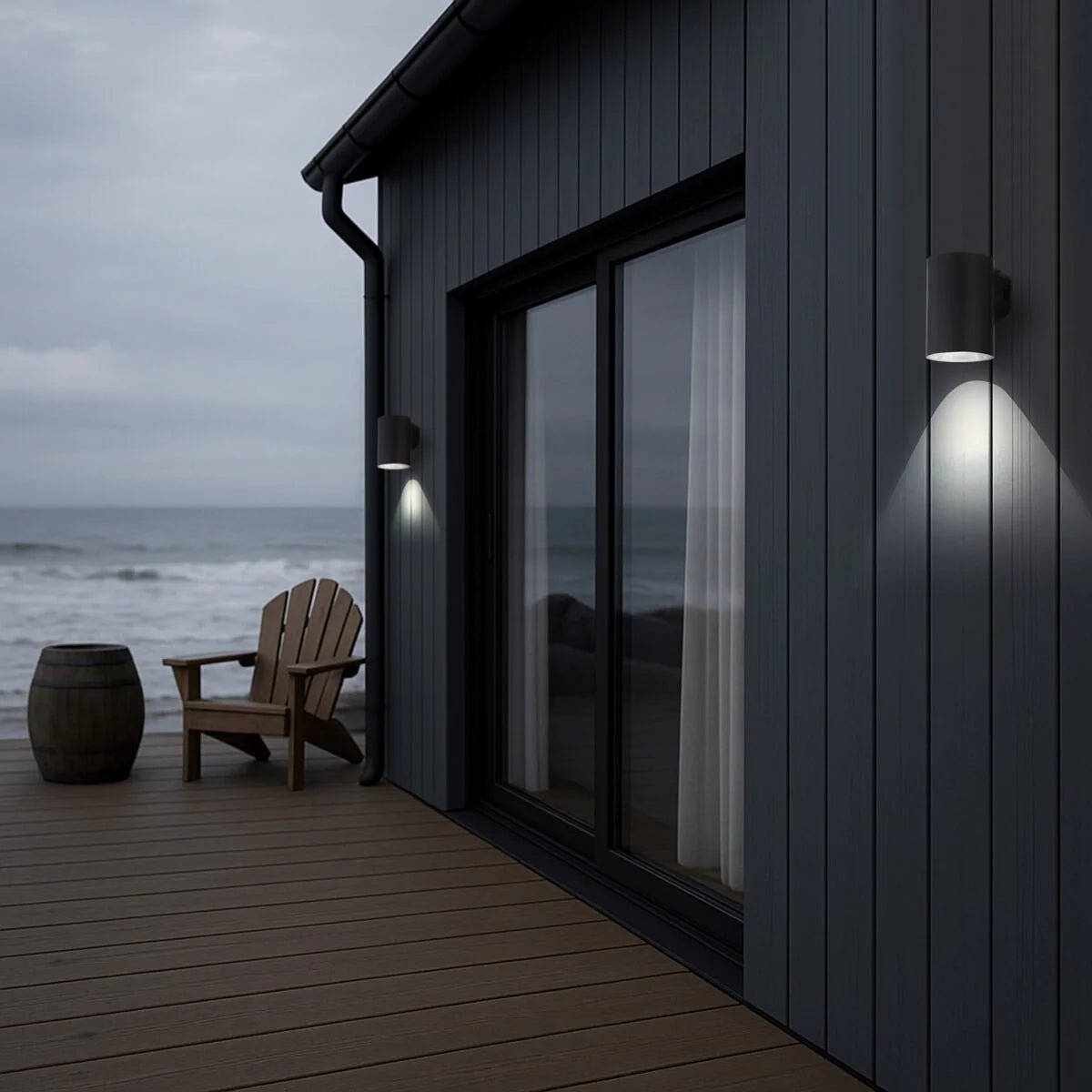 Telbix Stina 1 Light Exterior 9W LED Wall Light in Black or White - Mases LightingTelbix