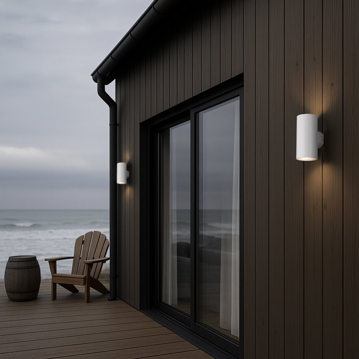 Telbix Stina 2 Light Exterior Wall Light in Black or White - Mases LightingTelbix