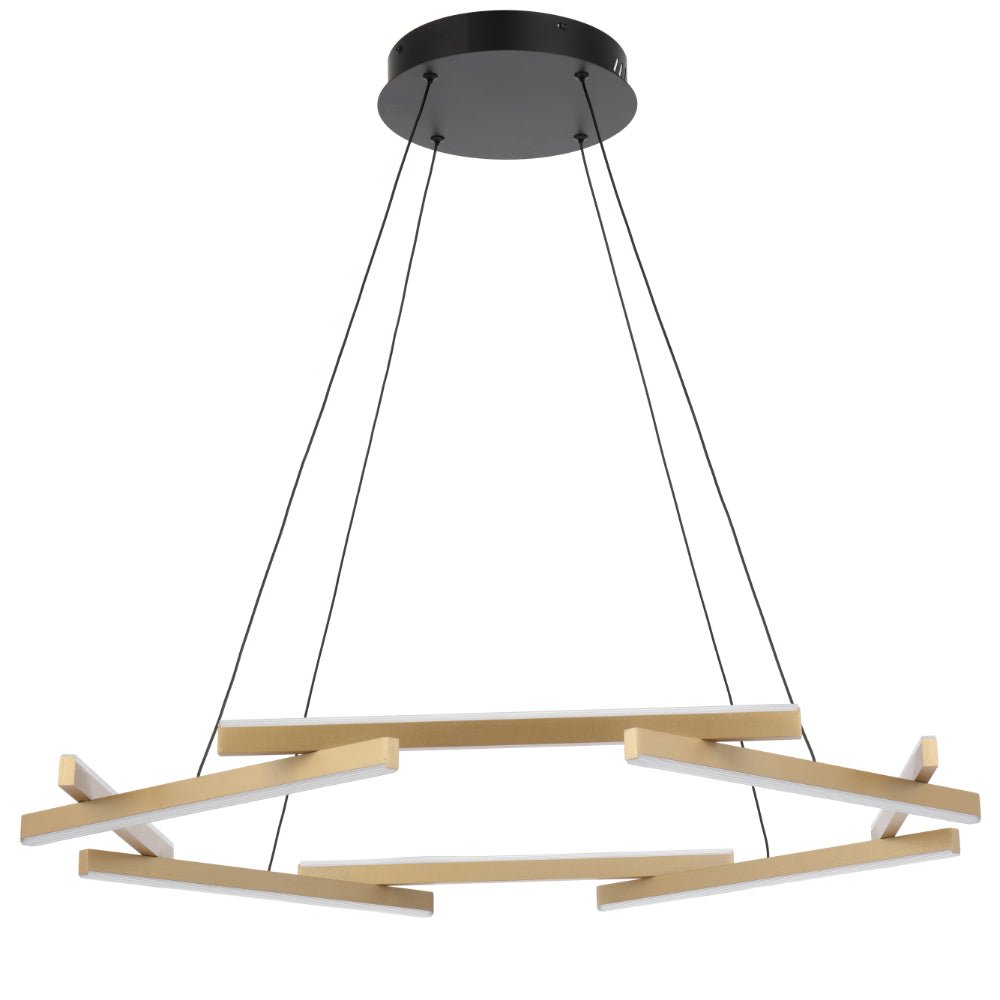 Telbix Tarson 1 Tier LED Pendant Black-Gold TARSON PE1T-BKGD