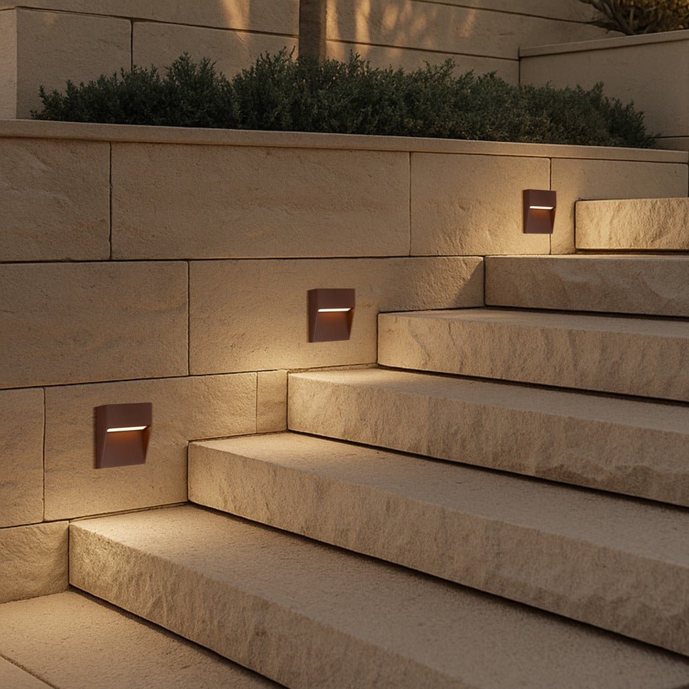 Telbix Terin Square or Round LED Step Wall Light in Black, Verde Green and White - Mases LightingTelbix