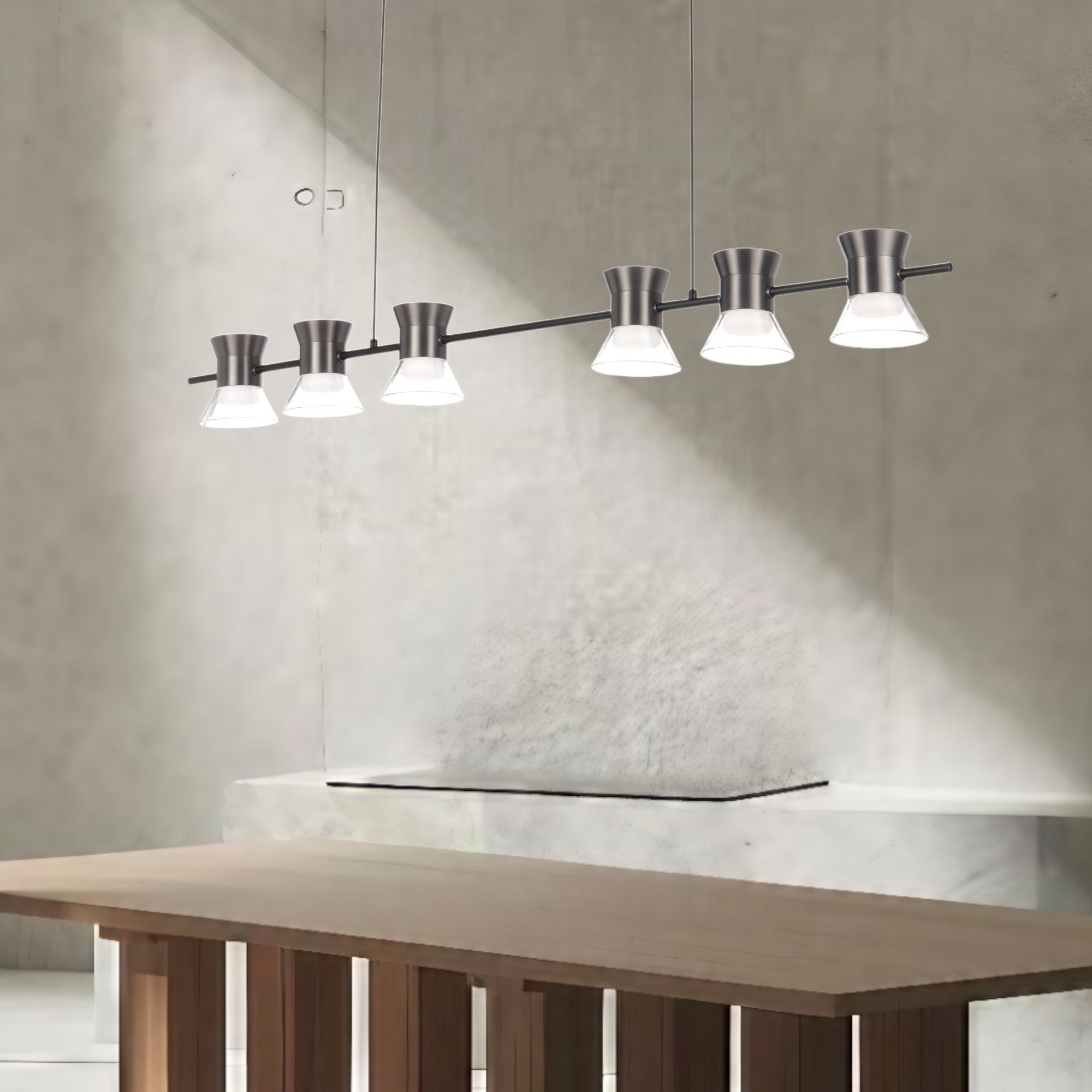 Telbix Tipico 6 Light LED Pendant Gun Metal TIPICO PE6-GM