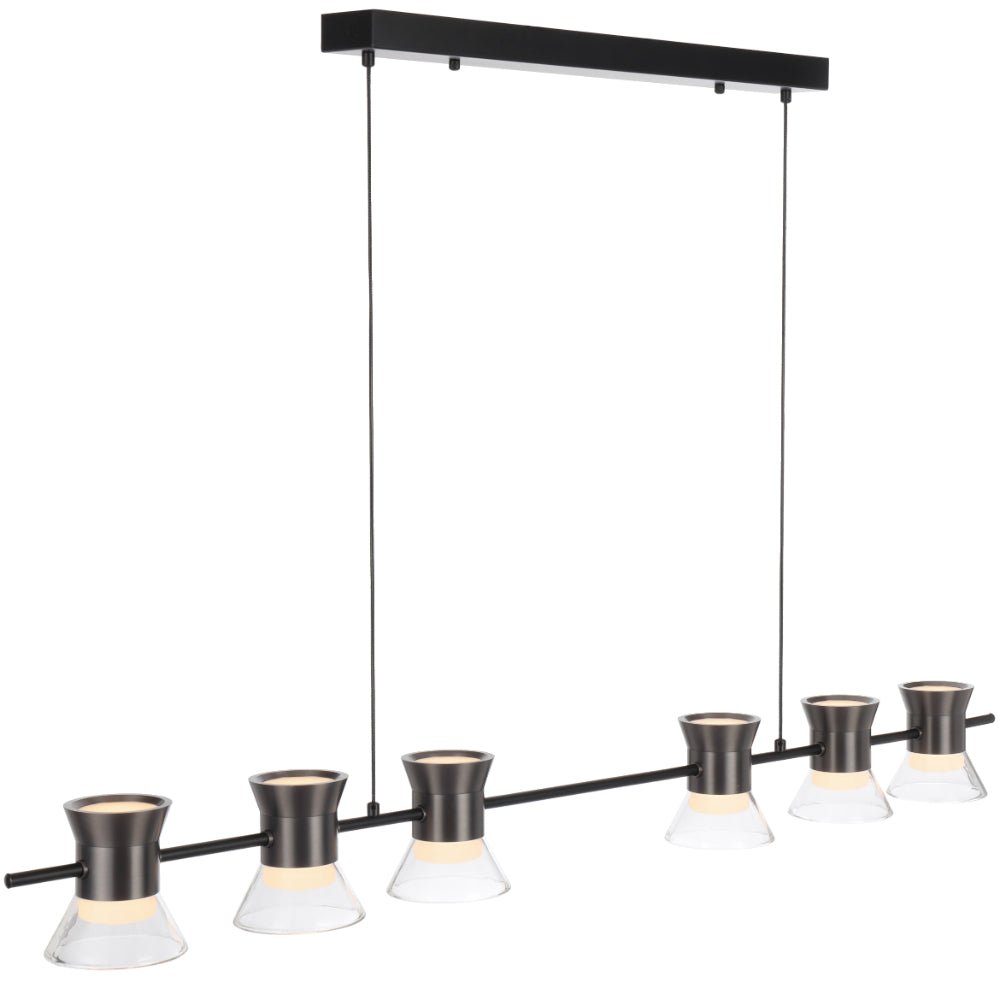 Telbix Tipico 6 Light LED Pendant Gun Metal TIPICO PE6-GM