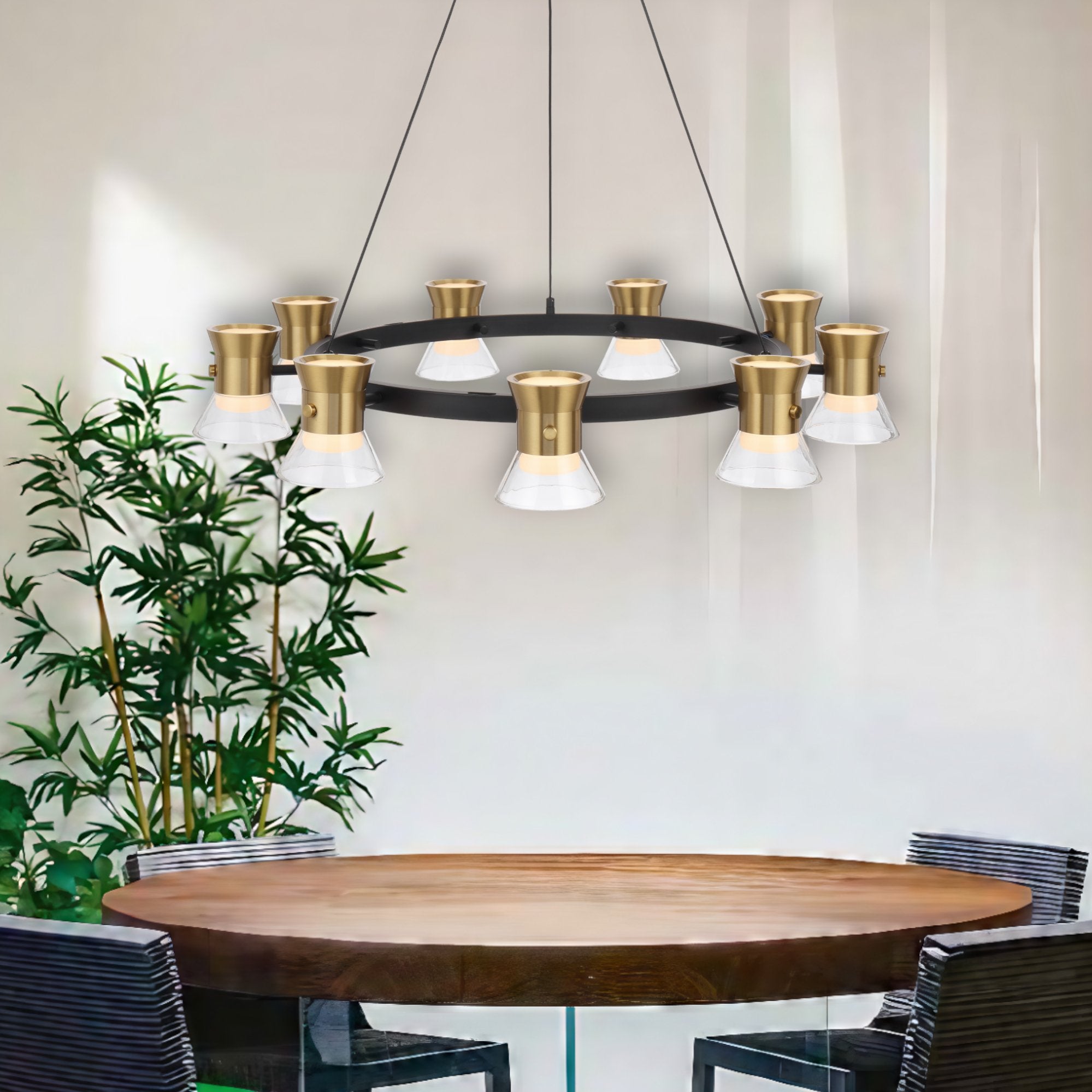 Telbix Tipico 9 Light LED Pendant Gold TIPICO PE9-GD
