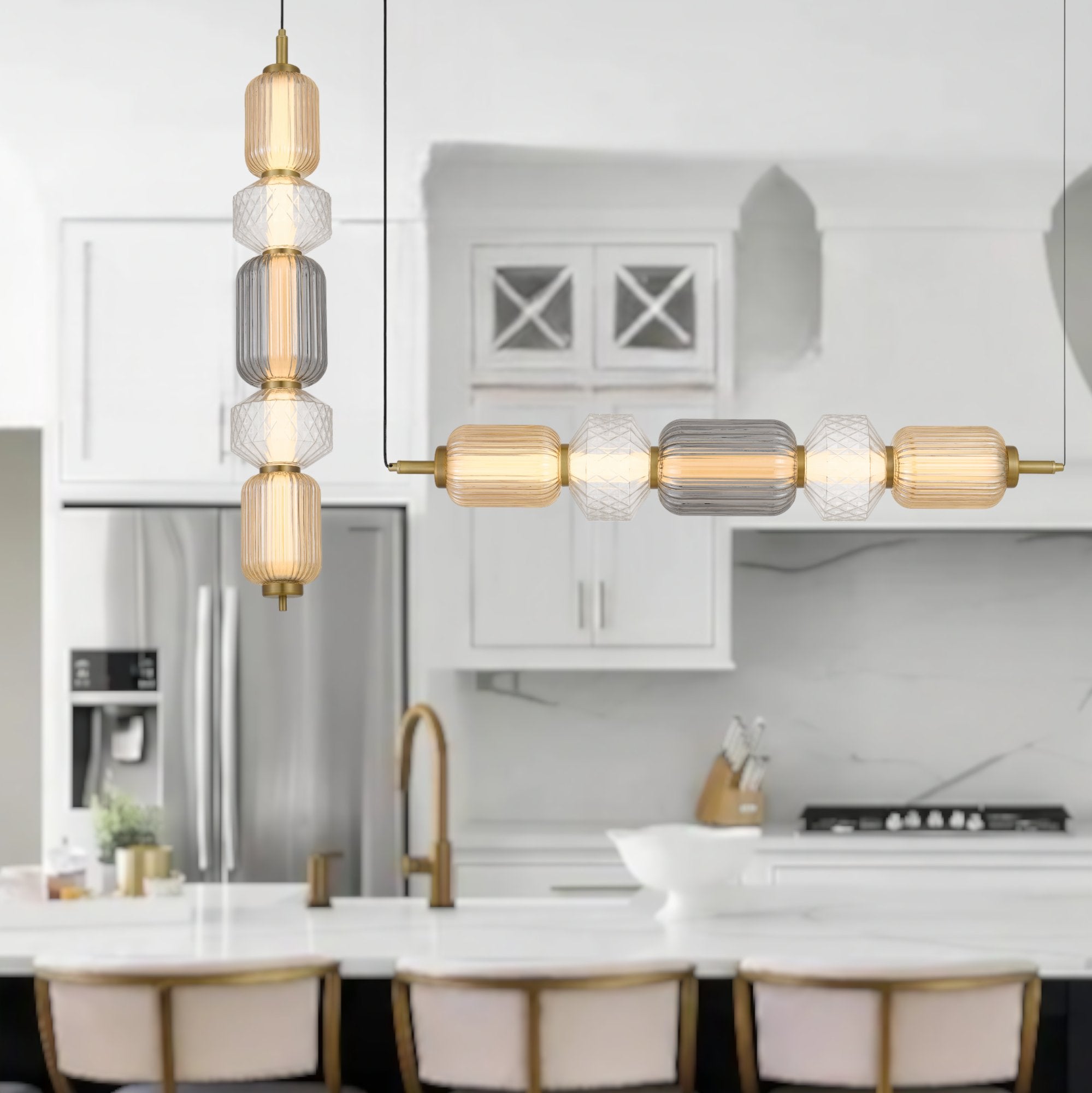 Telbix Torso 5 Light LED Pendant Brass TORSO PE5-BRS