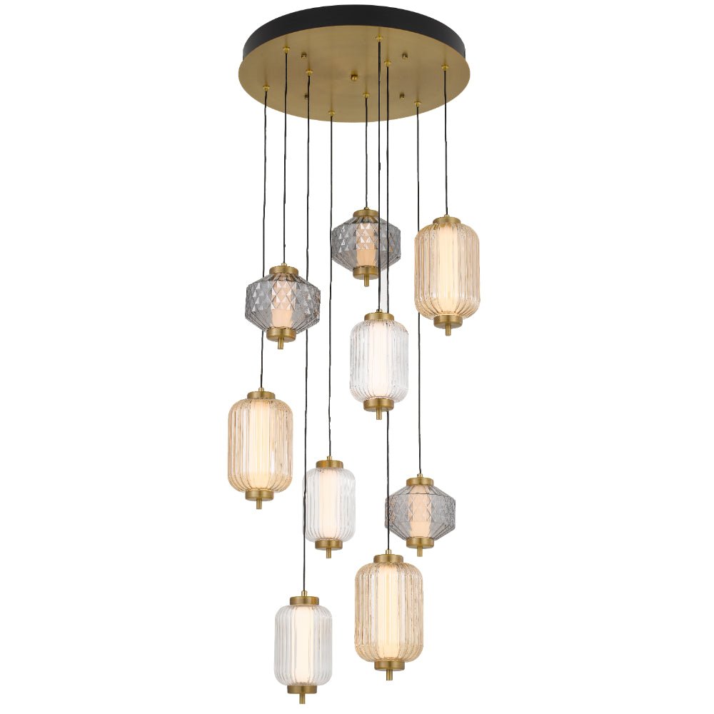 Telbix Torso 9 Light LED Pendant Brass TORSO PE9-BRS