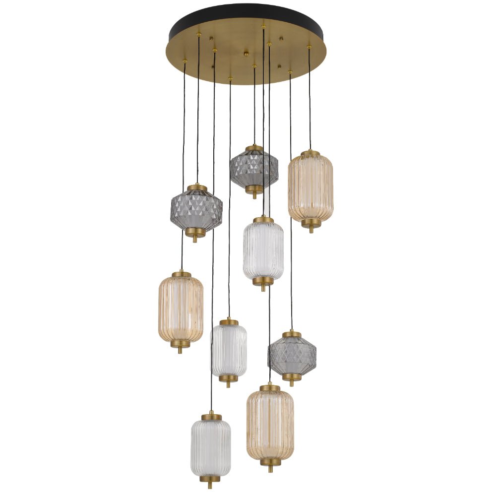 Telbix Torso 9 Light LED Pendant Brass TORSO PE9-BRS