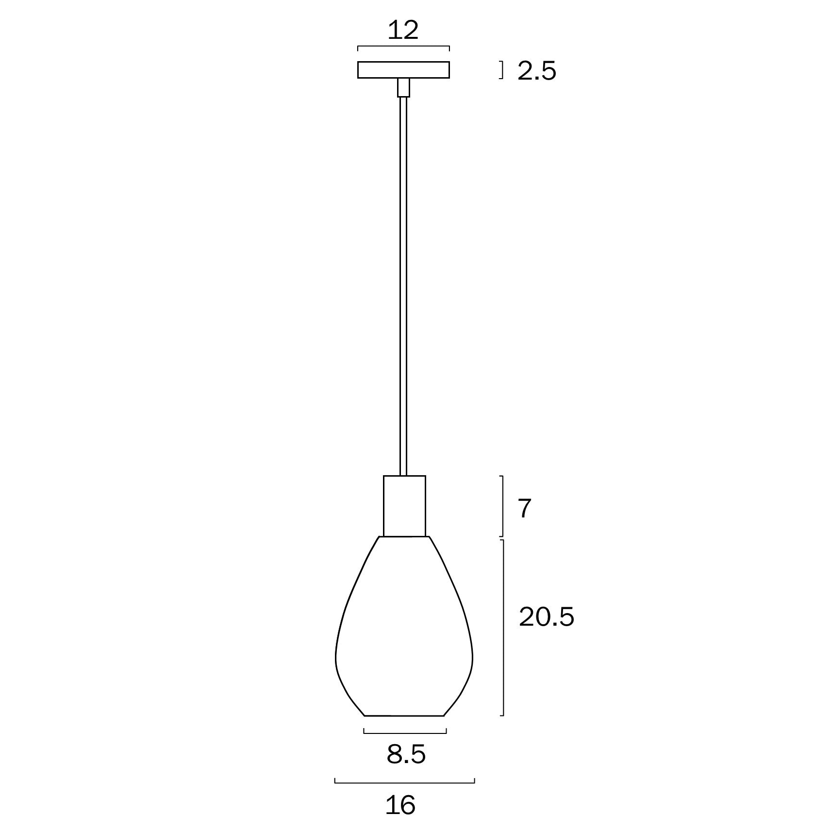 Telbix Tresor 1 Lights Pendant - Black Opal Matt