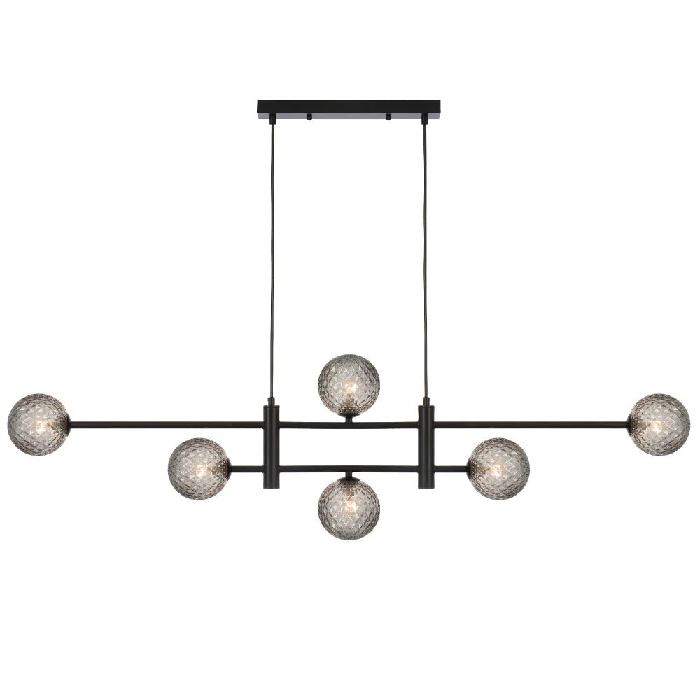 Telbix Tyson 6 Light Pendant Black TYSON PE06 - BKSMT - Mases LightingTelbix