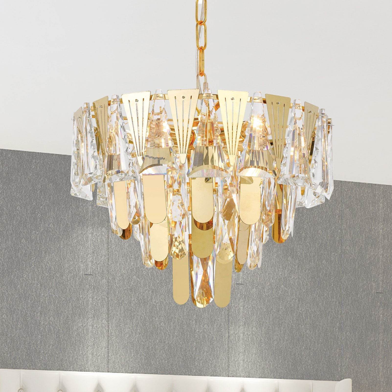 Telbix Valerie 40cm Pendant Chrome/Gold