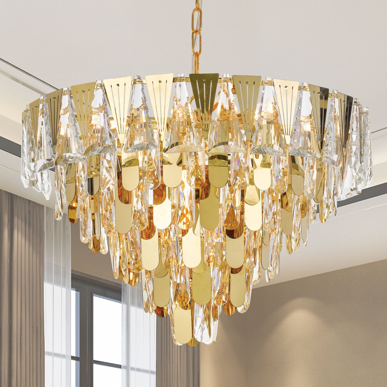 Telbix Valerie 60cm Pendant Chrome/Gold