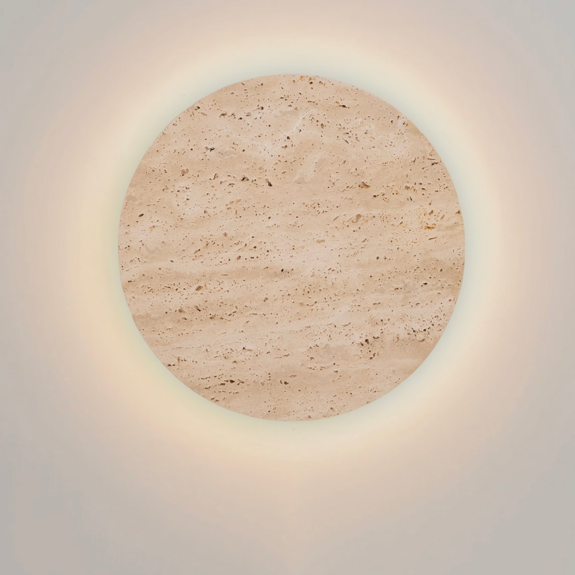 Turkish Stone Travertine Look Halo LED Wall Light – Indoor/Outdoor - Mases LightingMases Lighting