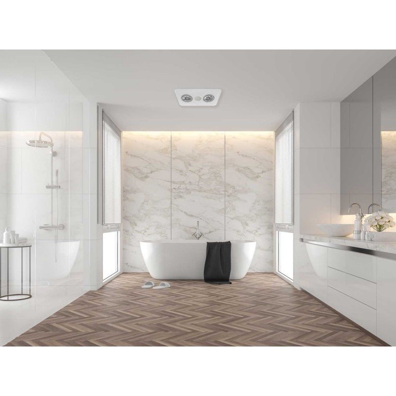 Ventair Heatforce 2 DC Bathroom 3 in 1 Heat, Light & Exhaust Fan with Boost | White - Mases LightingVentair