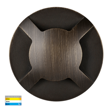 Viale LED in-Ground Light Four Way in 316 Stainles Steel, Antique Brass, Brass or Graphite Havit Lighting - HV19092T