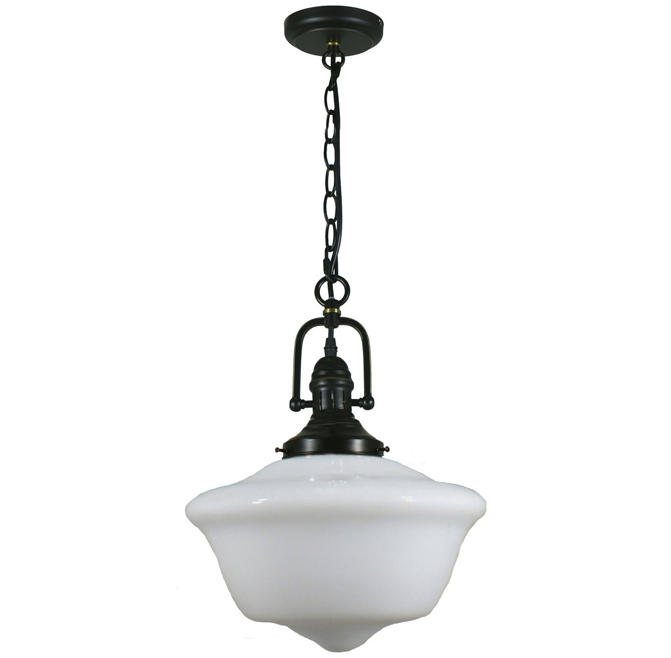 Victorian 9" or 12" or 16" 1 Light Paramount Pendant Light - Black or Chrome