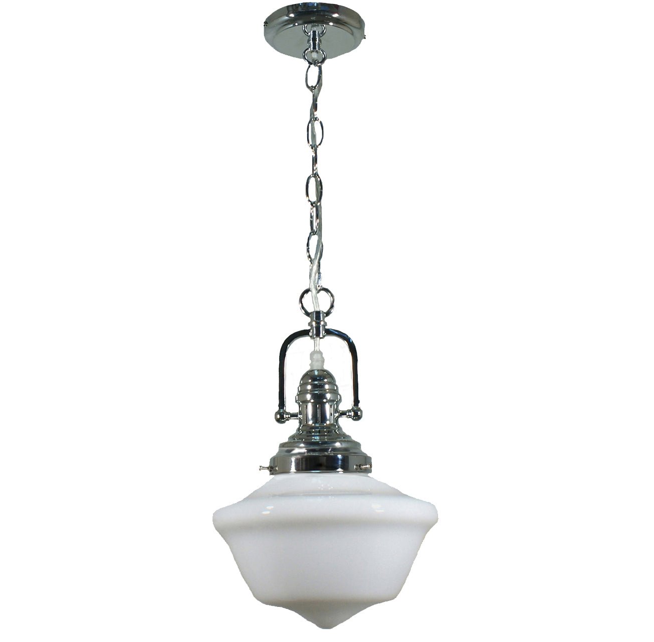 Victorian 9" or 12" or 16" 1 Light Paramount Pendant Light - Black or Chrome
