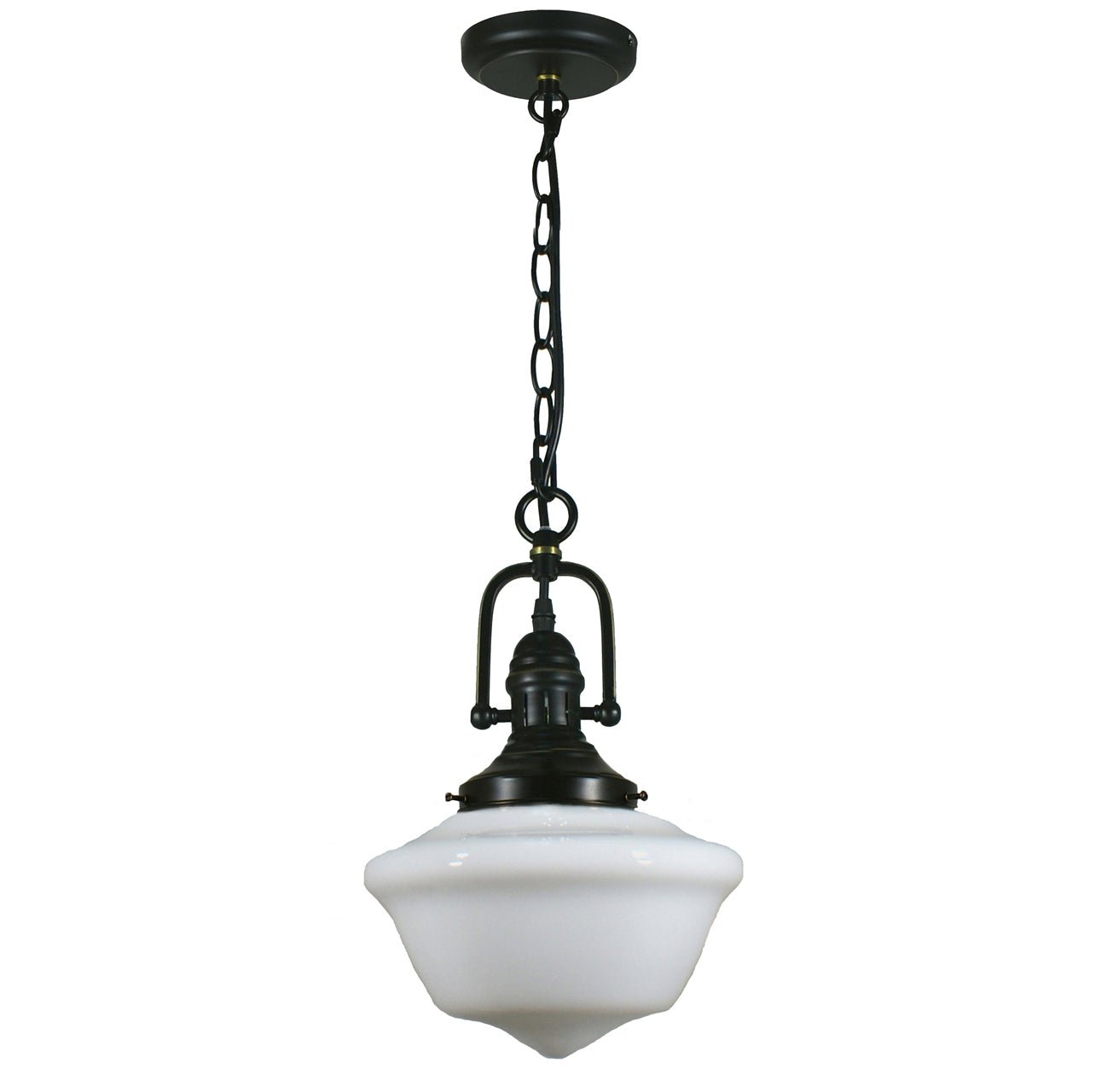 Victorian 9" or 12" or 16" 1 Light Paramount Pendant Light - Black or Chrome