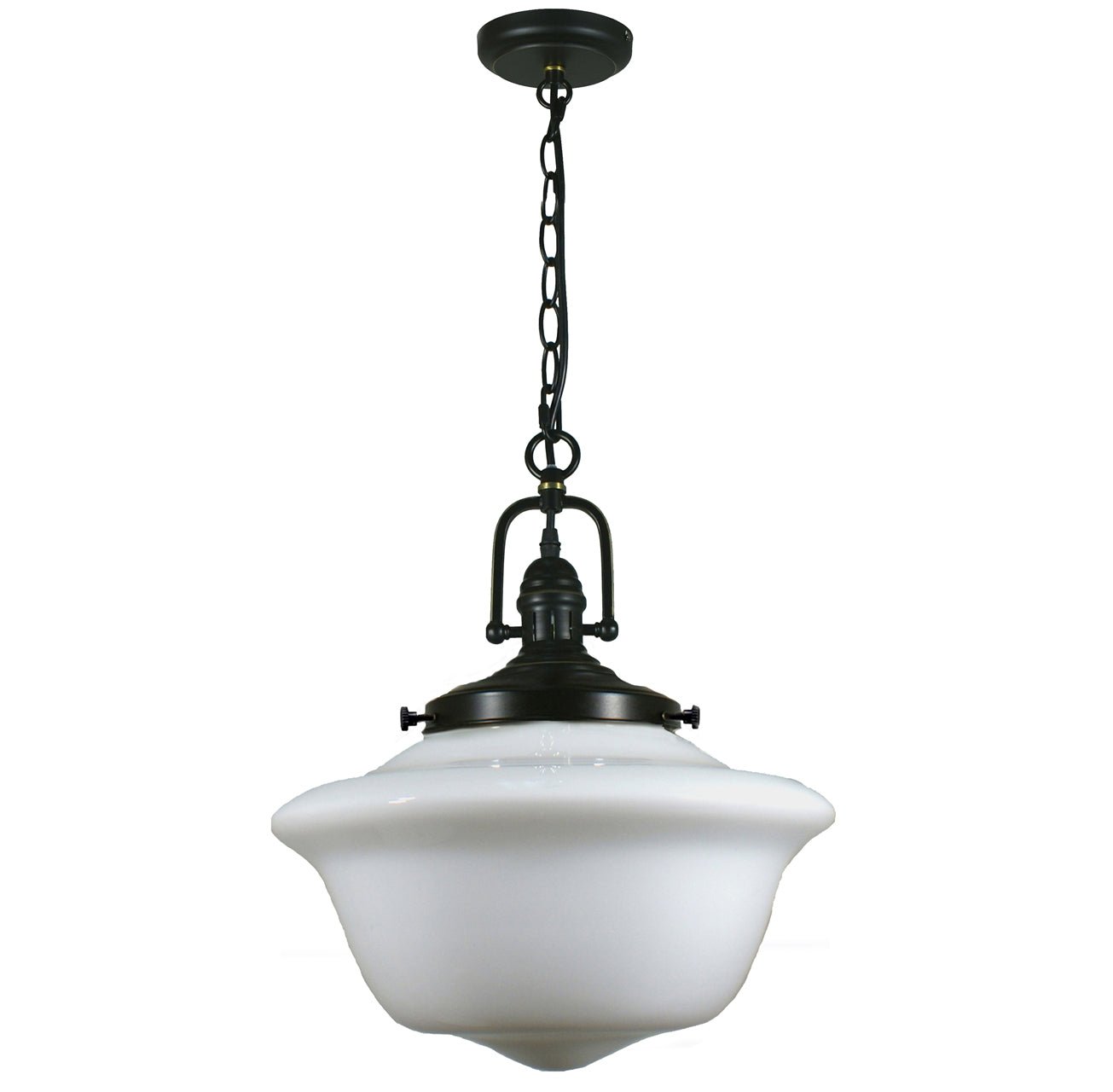 Victorian 9" or 12" or 16" 1 Light Paramount Pendant Light - Black or Chrome