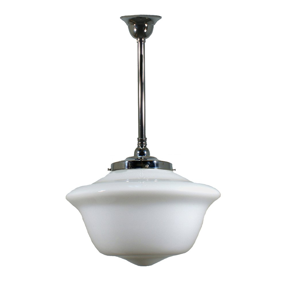 Victorian 9" or 12" or 16" 1 Light ROD Pendant Light - Black/Chrome/Polished Brass/Chrome Retro