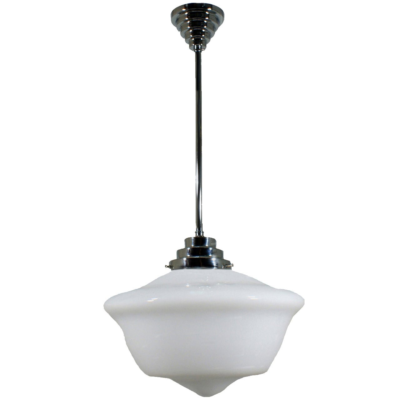 Victorian 9" or 12" or 16" 1 Light ROD Pendant Light - Black/Chrome/Polished Brass/Chrome Retro
