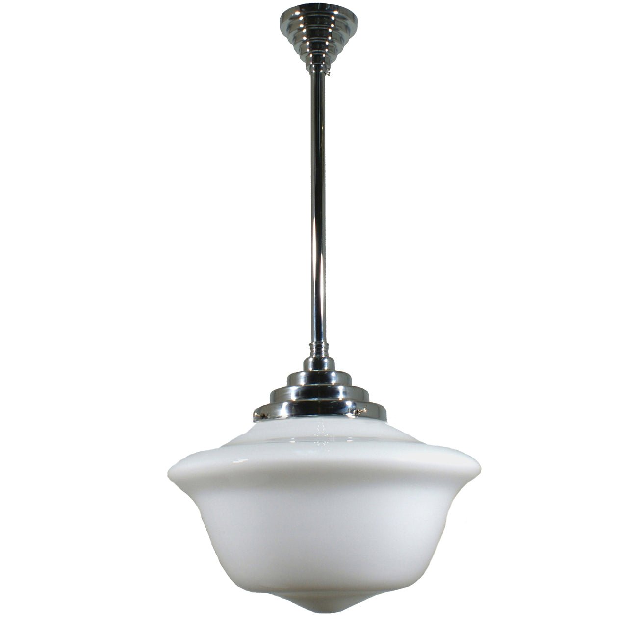 Victorian 9" or 12" or 16" 1 Light ROD Pendant Light - Black/Chrome/Polished Brass/Chrome Retro