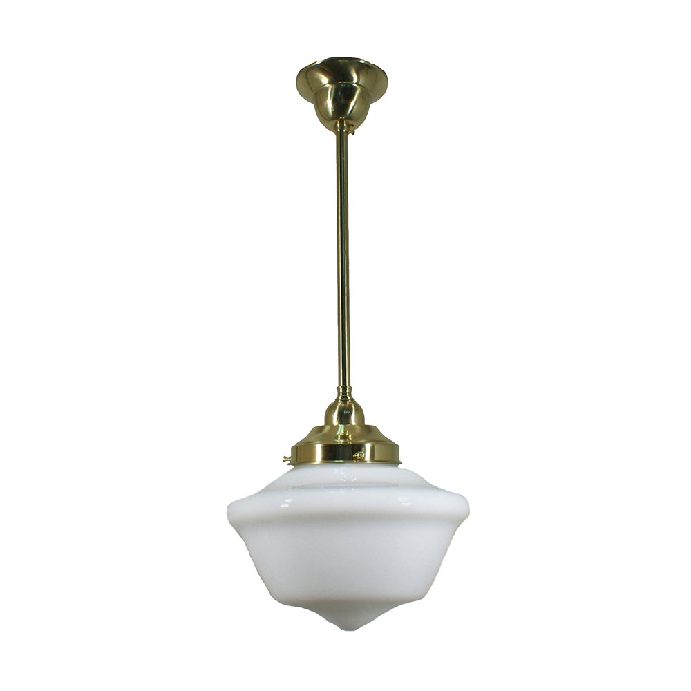 Victorian 9" or 12" or 16" 1 Light ROD Pendant Light - Black/Chrome/Polished Brass/Chrome Retro
