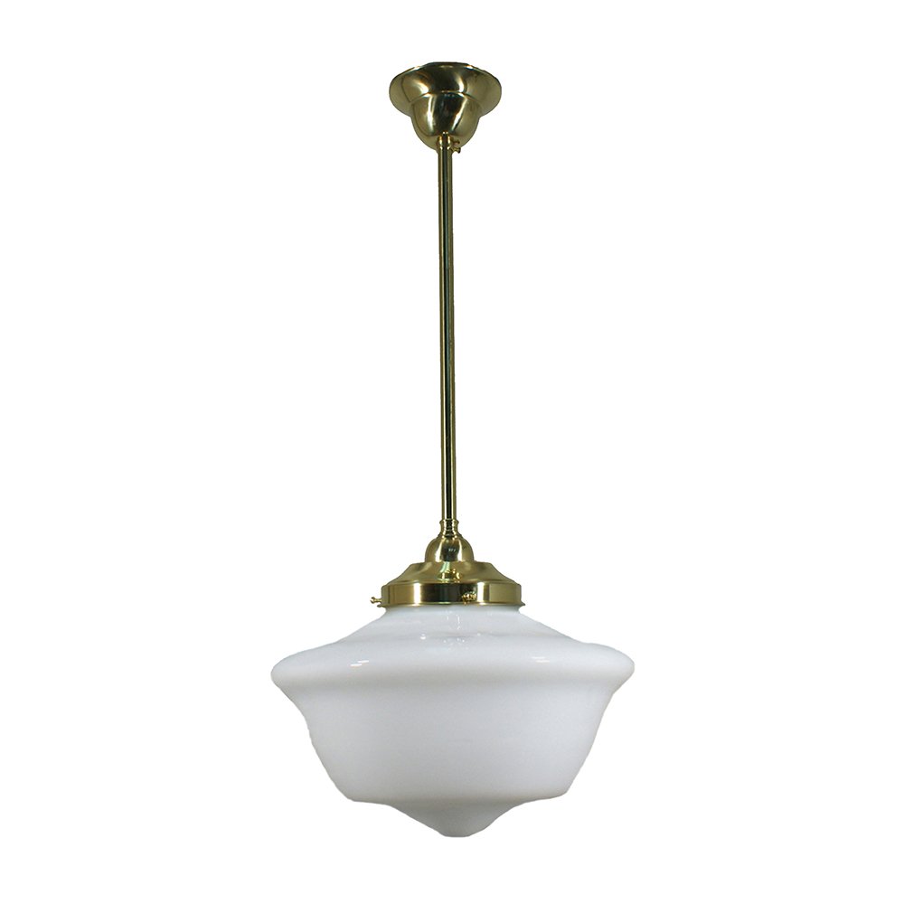 Victorian 9" or 12" or 16" 1 Light ROD Pendant Light - Black/Chrome/Polished Brass/Chrome Retro