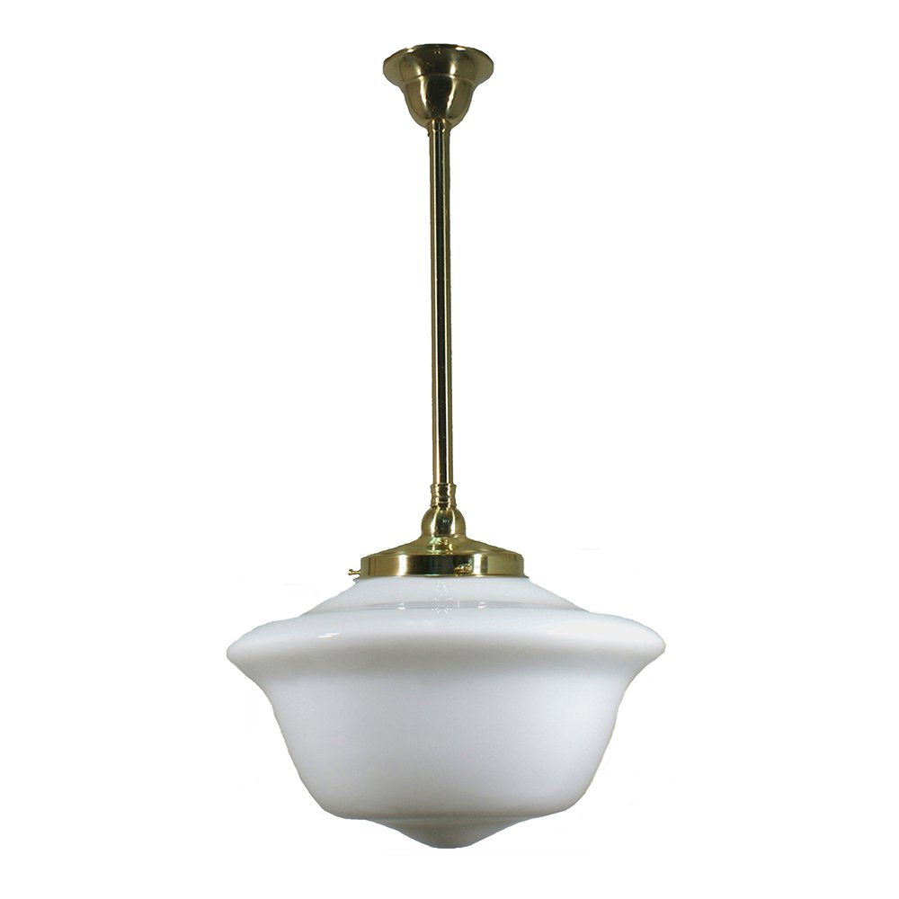 Victorian 9" or 12" or 16" 1 Light ROD Pendant Light - Black/Chrome/Polished Brass/Chrome Retro