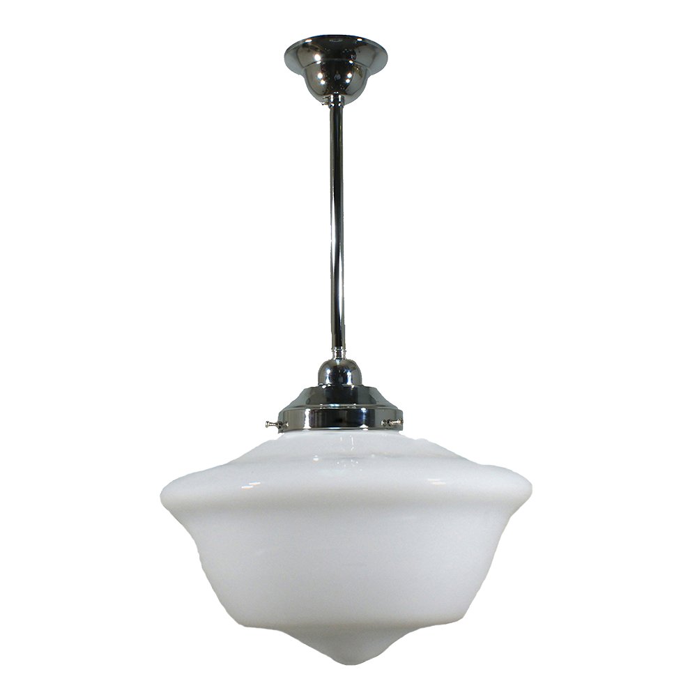 Victorian 9" or 12" or 16" 1 Light ROD Pendant Light - Black/Chrome/Polished Brass/Chrome Retro
