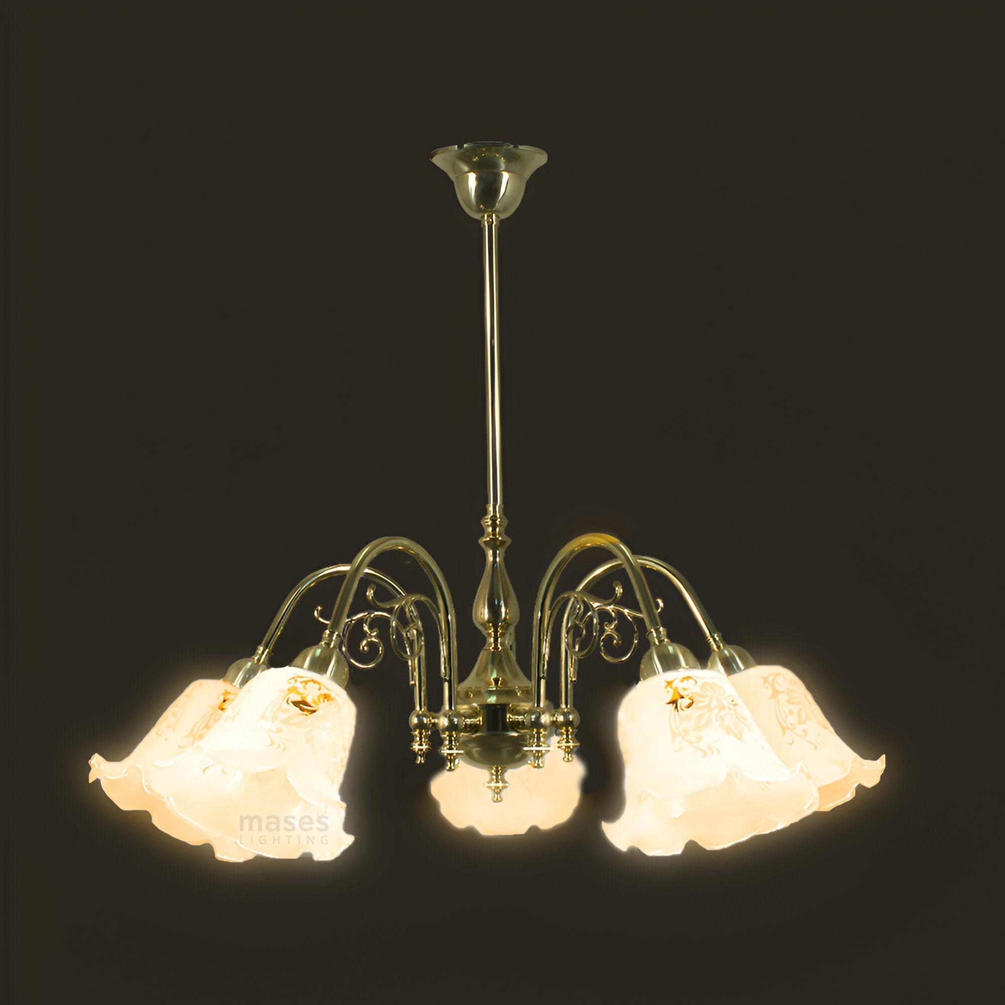 Victoriana 3 or 5 Light Brass Pendant Light - Polished Brass