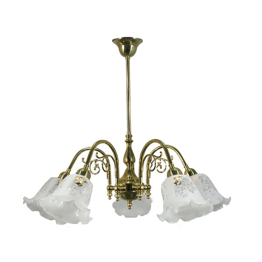 Victoriana 3 or 5 Light Brass Pendant Light - Polished Brass - Mases LightingLode Lighting