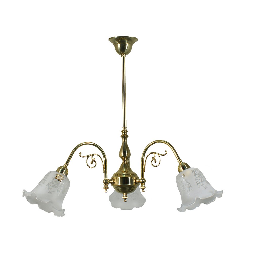 Victoriana 3 or 5 Light Brass Pendant Light - Polished Brass