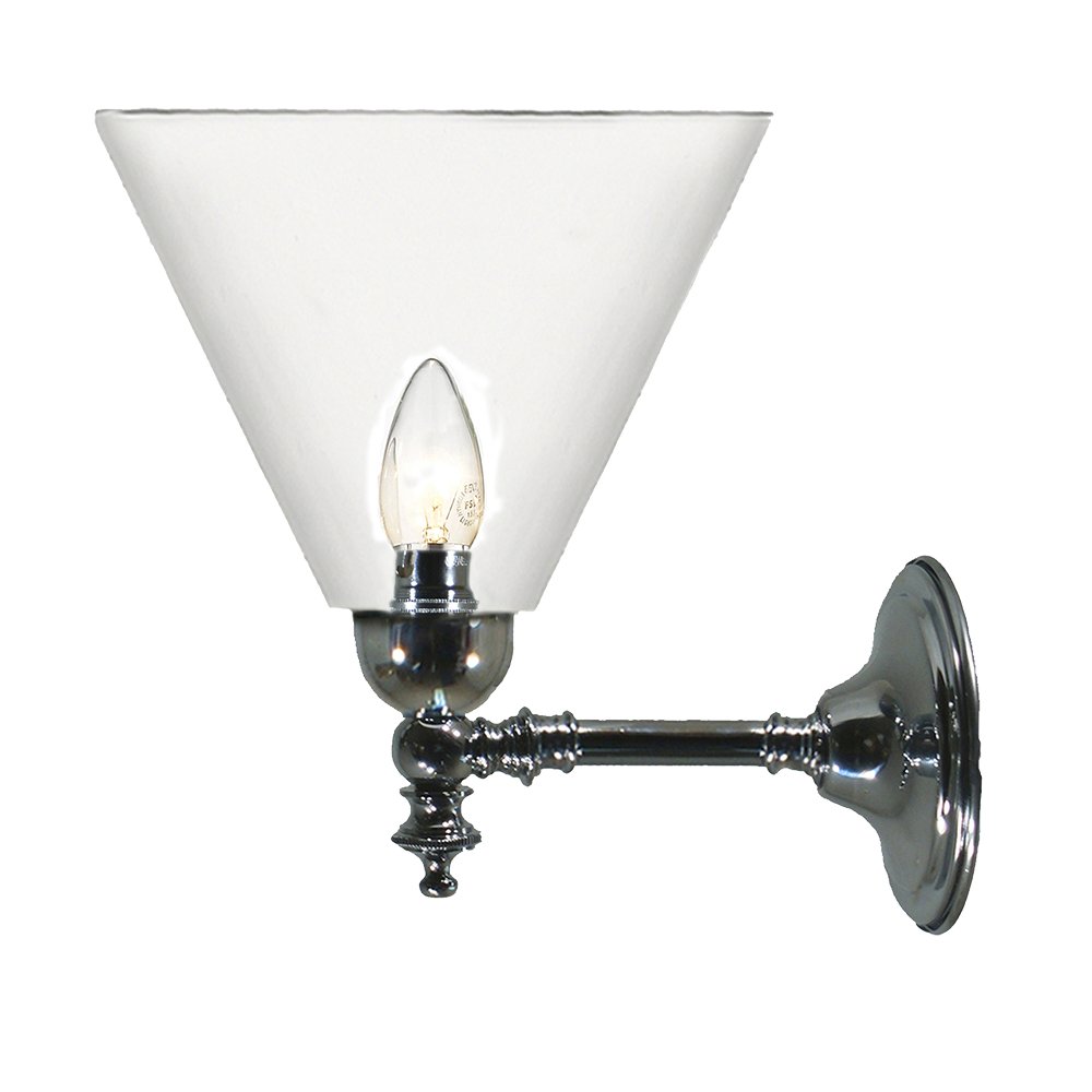 WAUBRA 1 Light Opal Matt or Clear Glass Wall Light - Brass or Chrome - Mases LightingLode Lighting