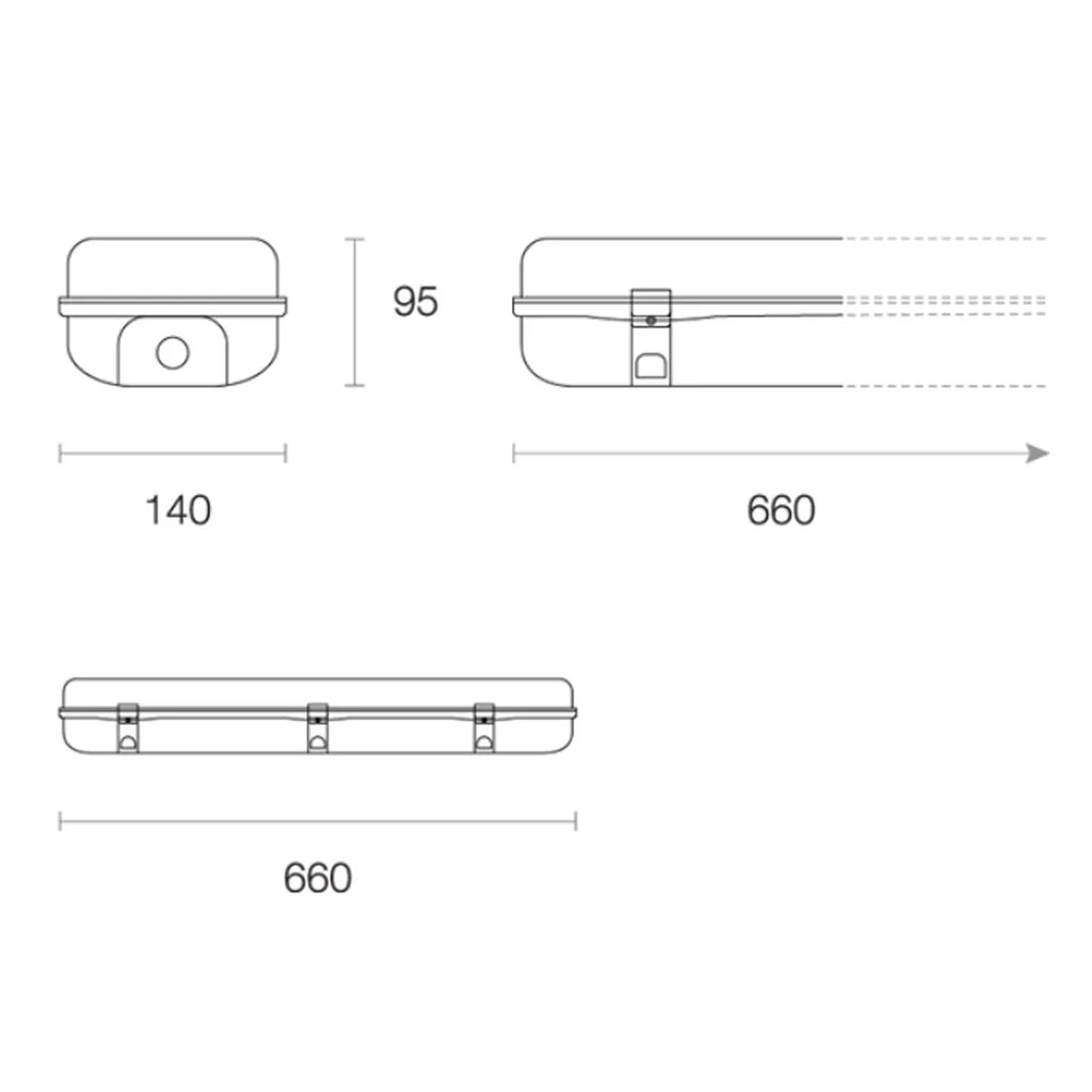 ZWP22 Weatherproof 17w LED Batten Light 4000k in White - Mases LightingTrend Lighting