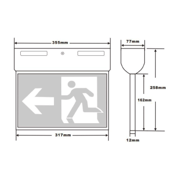 3A Lighting Blade Surface Mount Exit Light