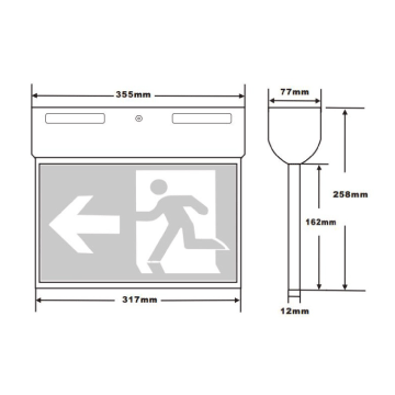 3A Lighting BLADE SURFACE MOUNT EXIT LIGHT - Mases Lighting3A Lighting