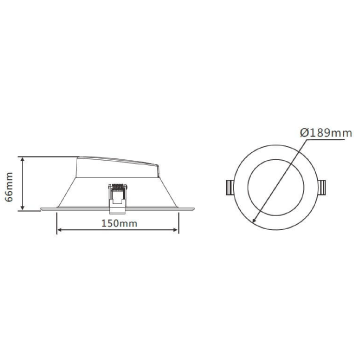 DL2050 20W Tri-Colour Dimmable Downlight 150mm cut out