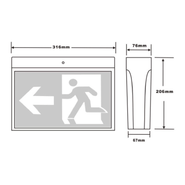 3A Lighting Surface Mount LED Exit Light (2001)