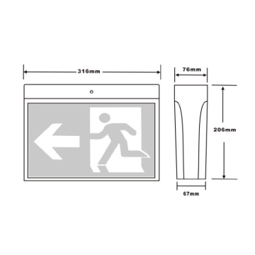 3A Lighting Surface Mount LED Exit Light in Black