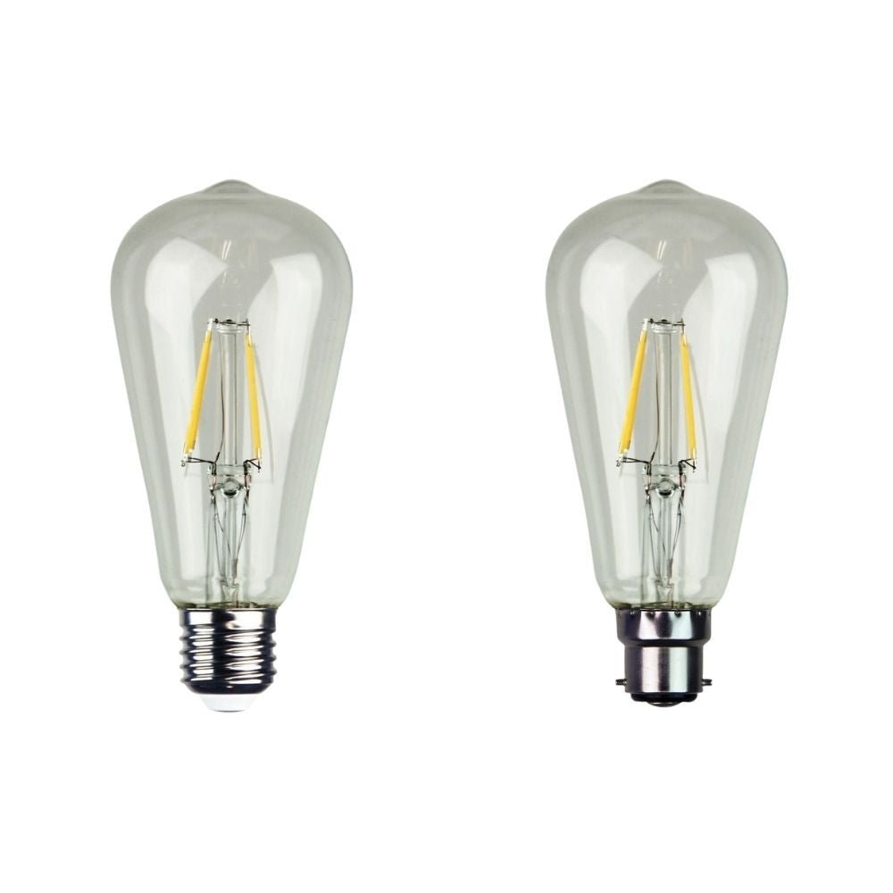 4W LED Dimmable Pear ST64 Shape Filament Clear Globe 2700K - B22/E27 - Mases LightingOriel Lighting