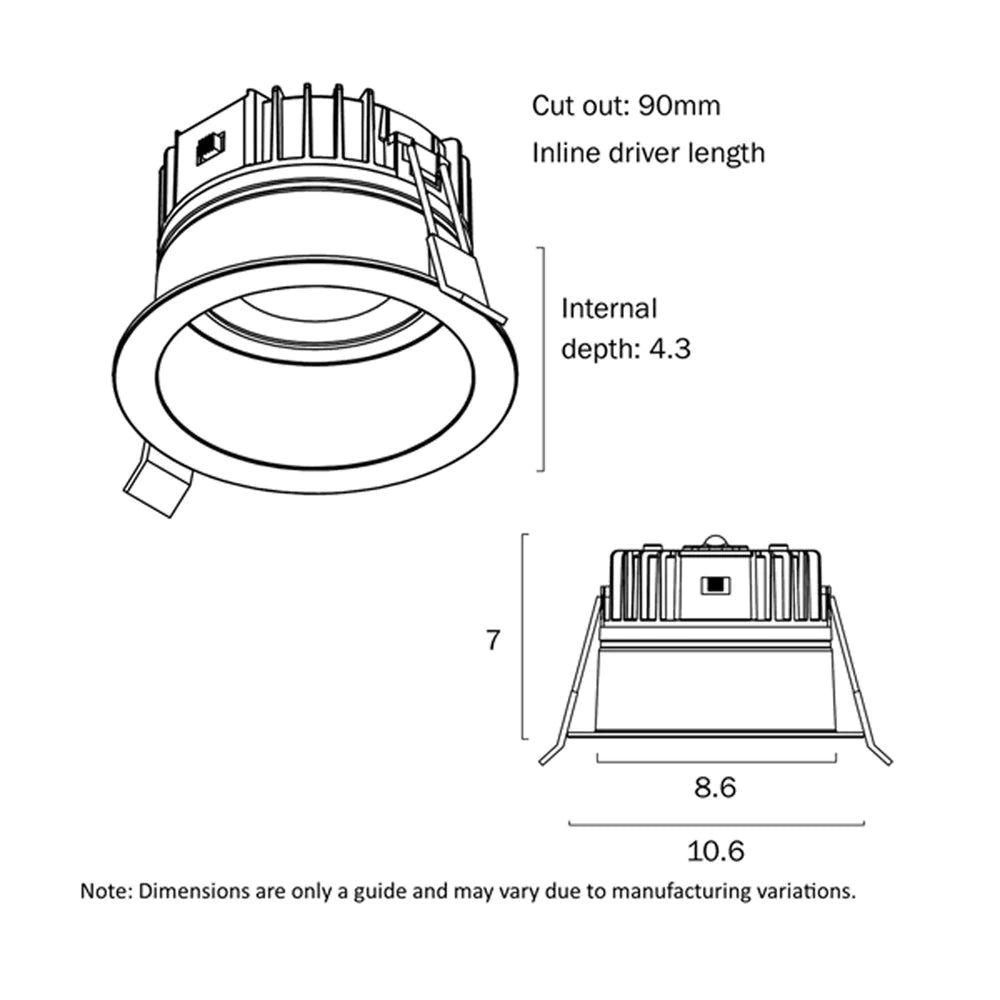 90mm LED Downlight 9w white, CCT MACRO DL105 Telbix Lighting - Mases LightingTelbix
