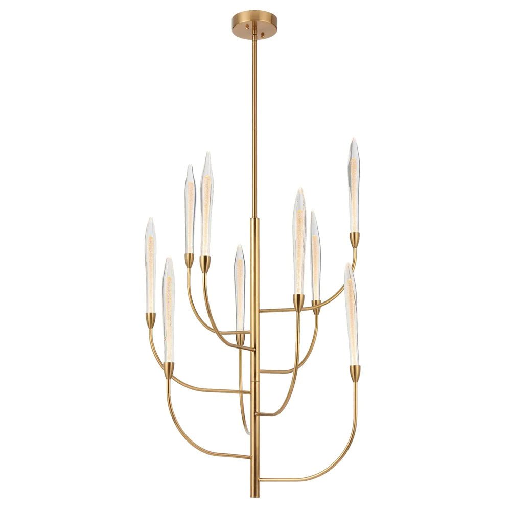 Archer LED Pendant Light 9Lt 27w Antique Gold - Mases LightingTelbix