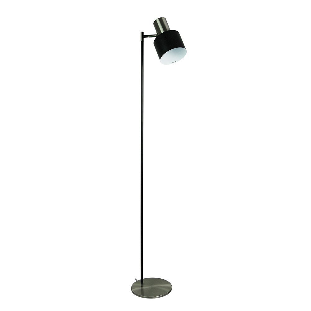 Ari 1 Light Floor Lamp Black With Brushed Chrome Head - Mases LightingOriel Lighting