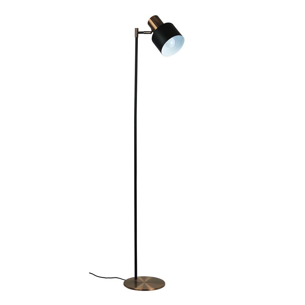 Ari 1 Light Floor Lamp Black With Copper Head - Mases LightingOriel Lighting