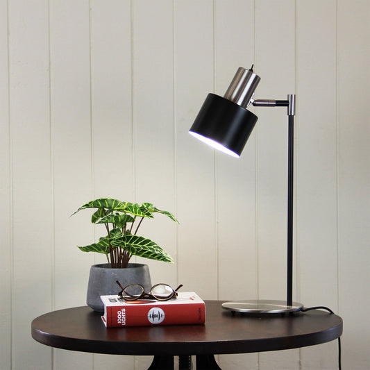 Ari Desk Lamp Black With Brushed Chrome Head - Mases LightingOriel Lighting