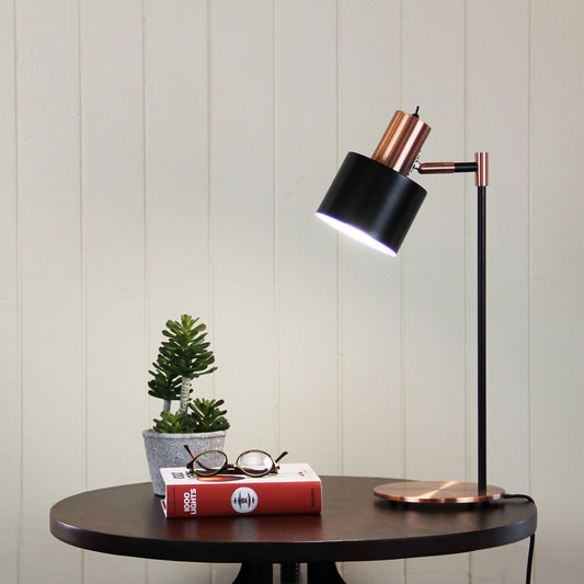 Ari Desk Lamp Black With Copper Head - Mases LightingOriel Lighting