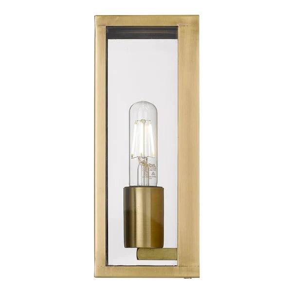 Arzano Outdoor Wall Light Small 1Lt in Antique Brass or Black - Mases LightingTelbix