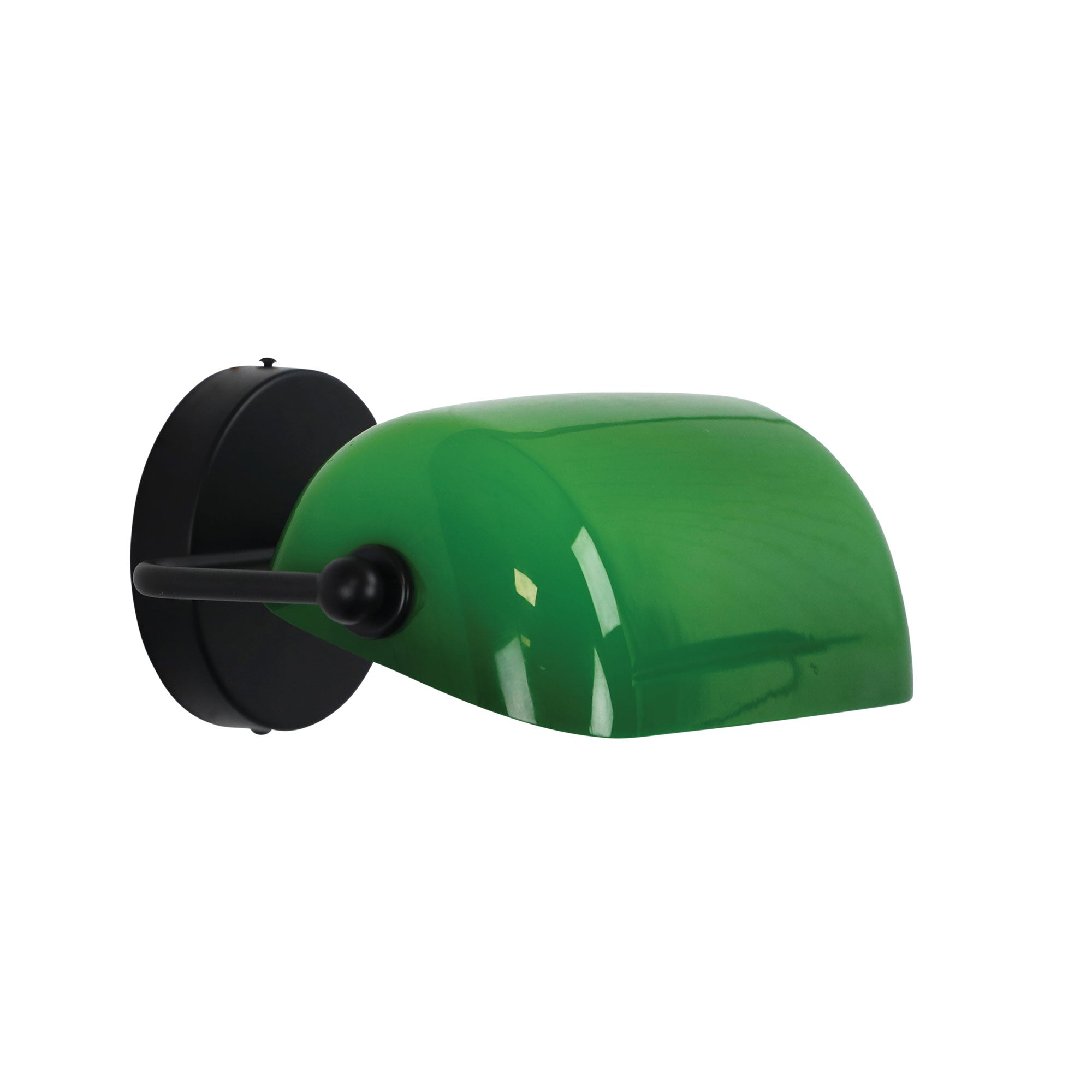 Bankers Wall Light Black & Green Glass - OL50401BK - Mases LightingOriel Lighting