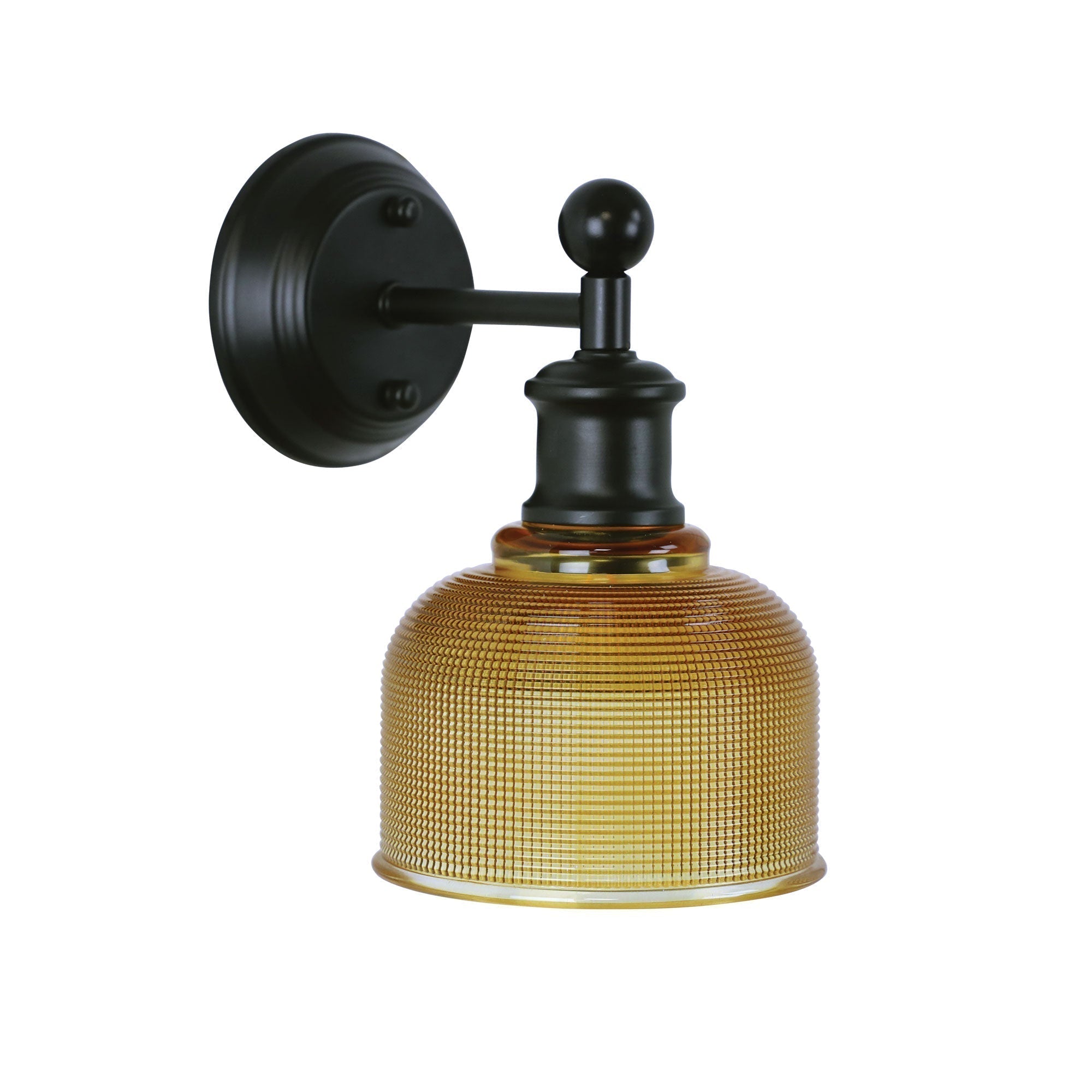 Brighton Wall Light Black & Amber Glass - OL69371AM - Mases LightingOriel Lighting